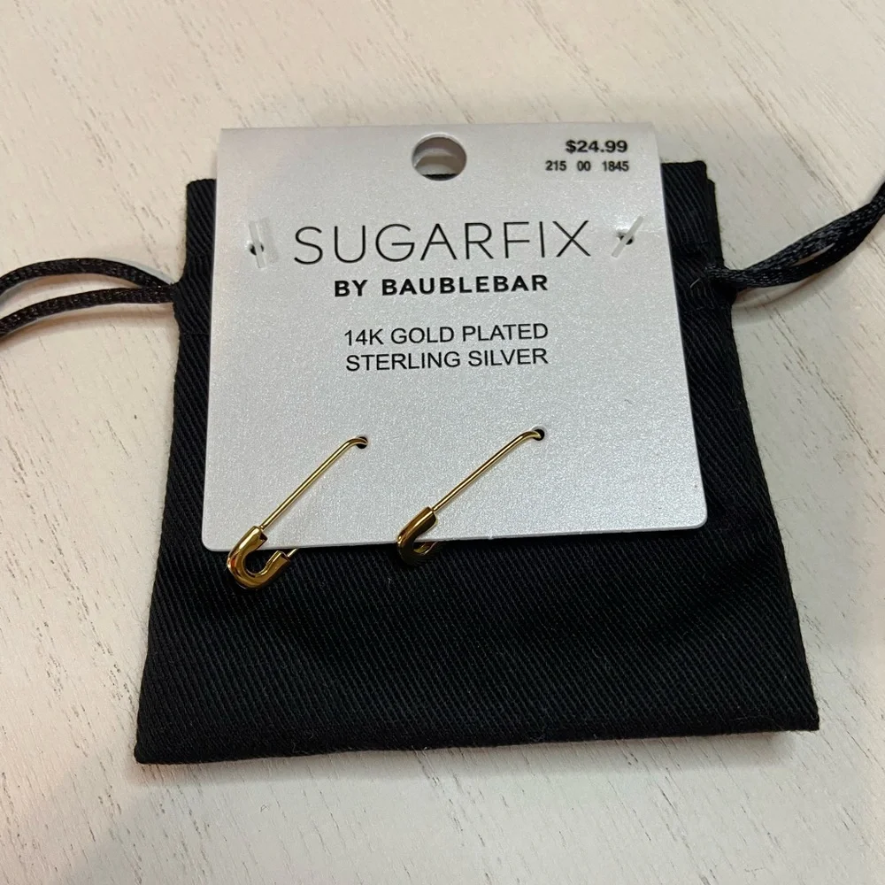 NEW Sugarfix 14K Gold Plated Sterling Silver Earrings - Picture 1 of 2
